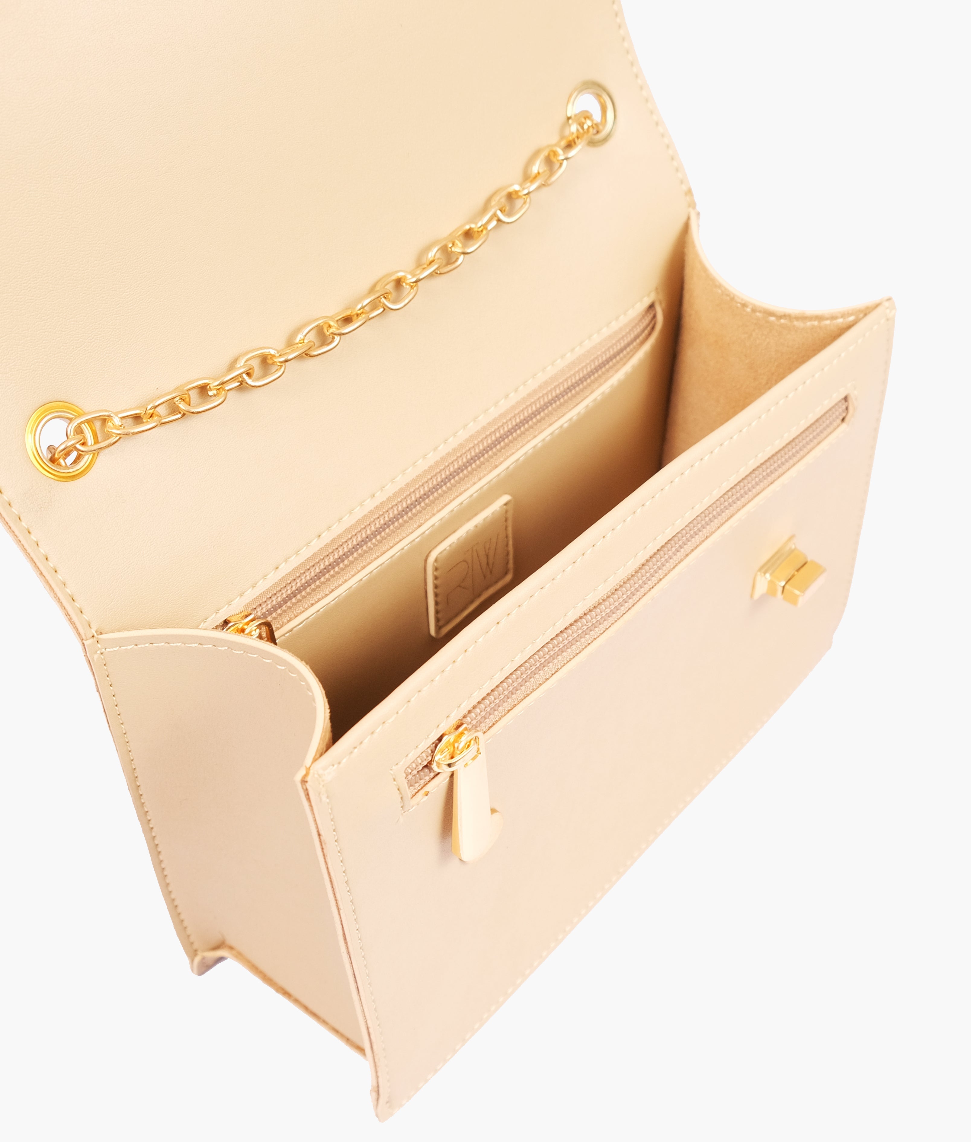 RTW Creation - Off-white chain shoulder bag with twist lock
