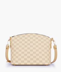 RTW Creation - Off-white checkered dome cross-body bag