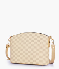 RTW Creation - Off-white checkered dome cross-body bag