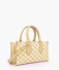 RTW Creation - Off-white checkered on-the-go mini bag