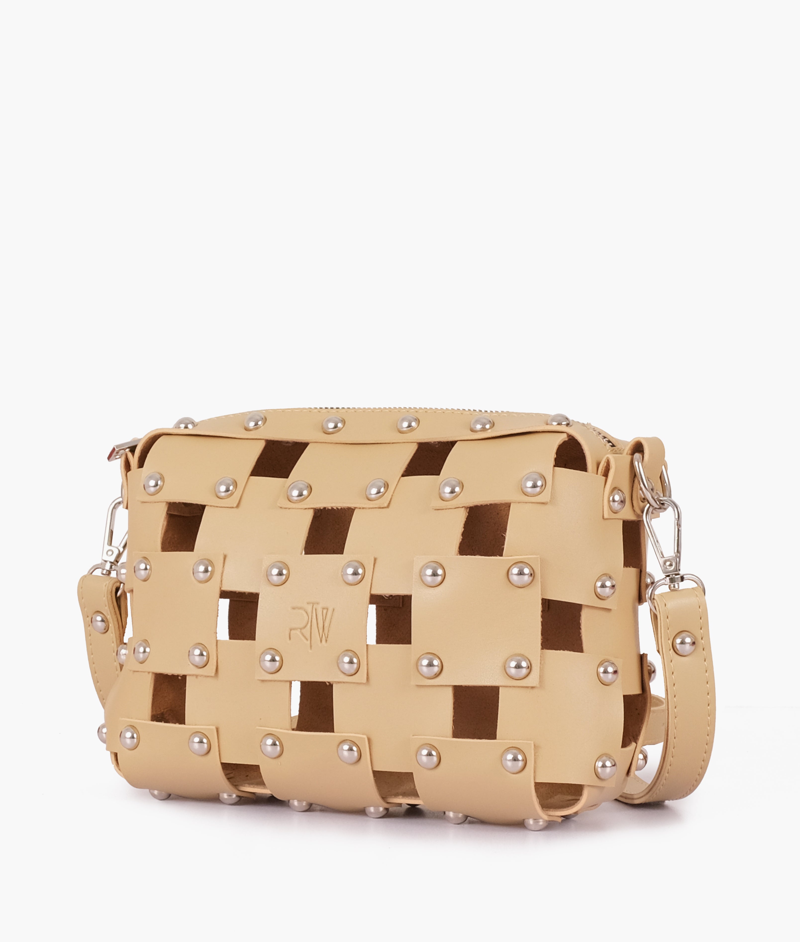 RTW Creation - Off-white rivet cross-body bag