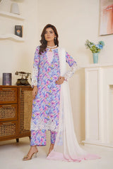 Gulbahar By Arha Eman Stitched Summer Collection'2025-Pastel – Purple 3 Piece Suit
