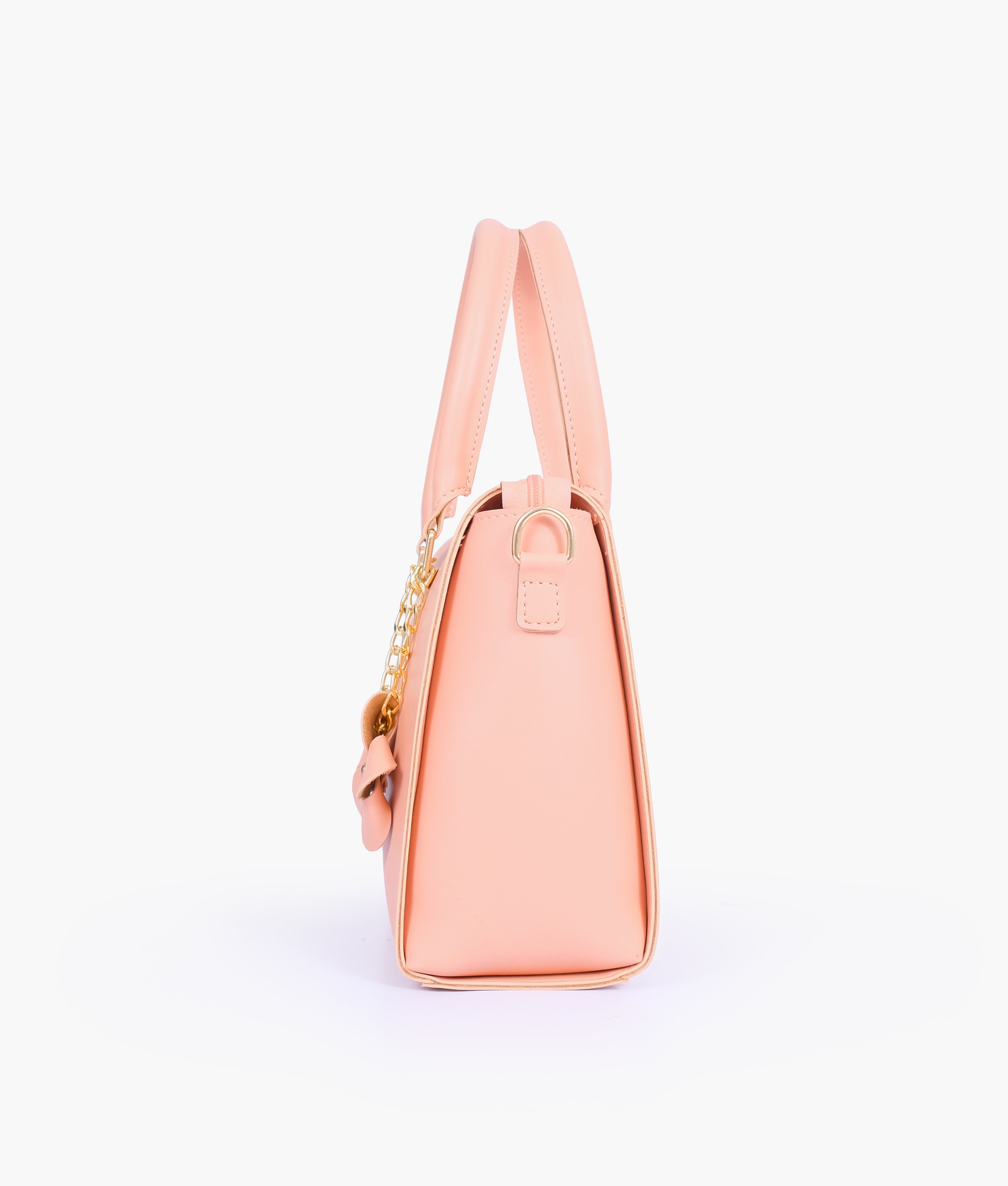 RTW Creation - Peach handbag with flower charm