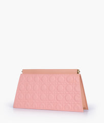 RTW Creation - Peach quilted evening clutch with snap closure