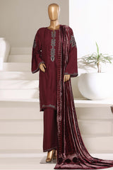 Sada Bahar Stitched 3 Piece Luxury Viscose With Palachi Shawl Collection'2025-MEV-254-Brown