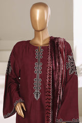 Sada Bahar Stitched 3 Piece Luxury Viscose With Palachi Shawl Collection'2025-MEV-254-Brown