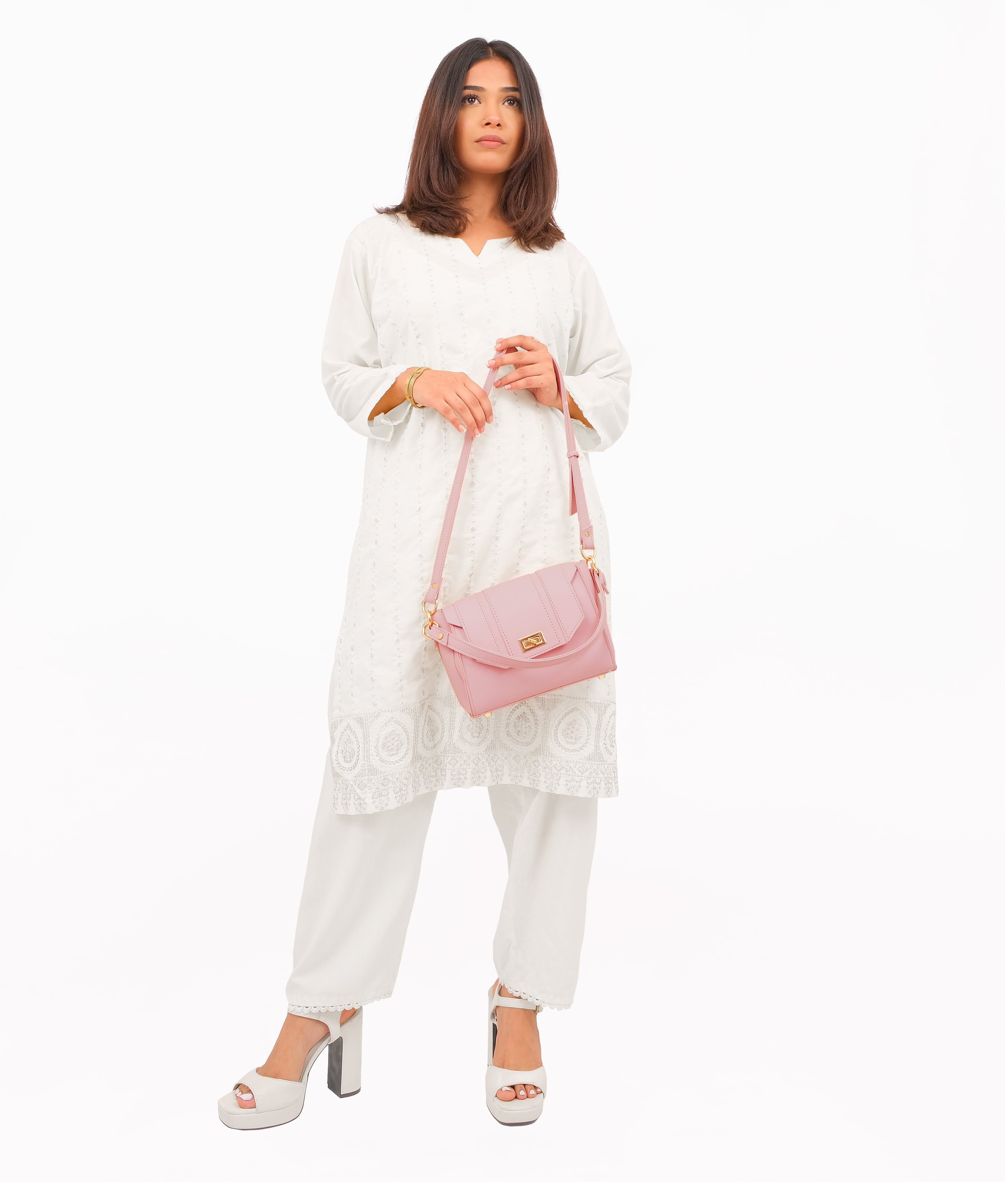 RTW Creation - Pink compact top-handle cross-body bag