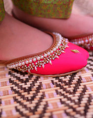 Mgs Style Khussa Collection-Lustre Pearl Ensemble  Pink Elan