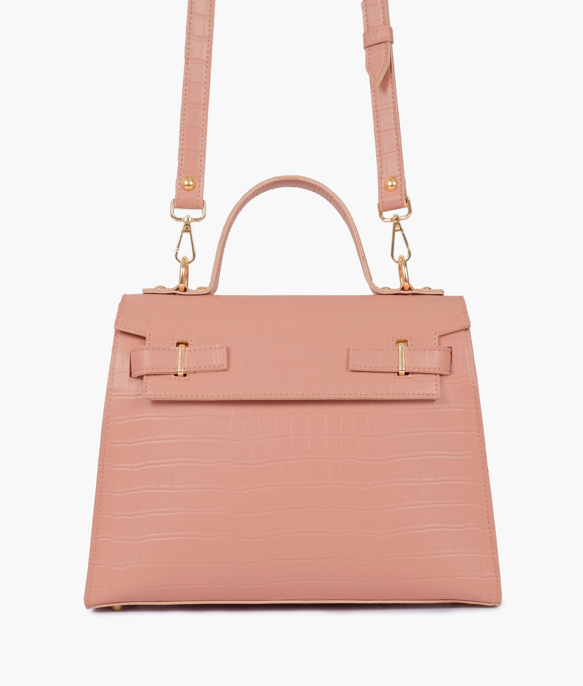 RTW Creation - Pink top-handle crocodile mini bag