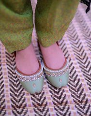 Mgs Style Khussa Collection-Lustre Pearl Ensemble  Pista Whisper