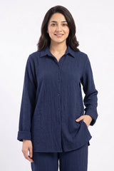 Amna Ali Nawaz Stitched 2 Piece-Navy