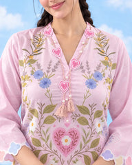Pookie heart applique neckline and tassel detail