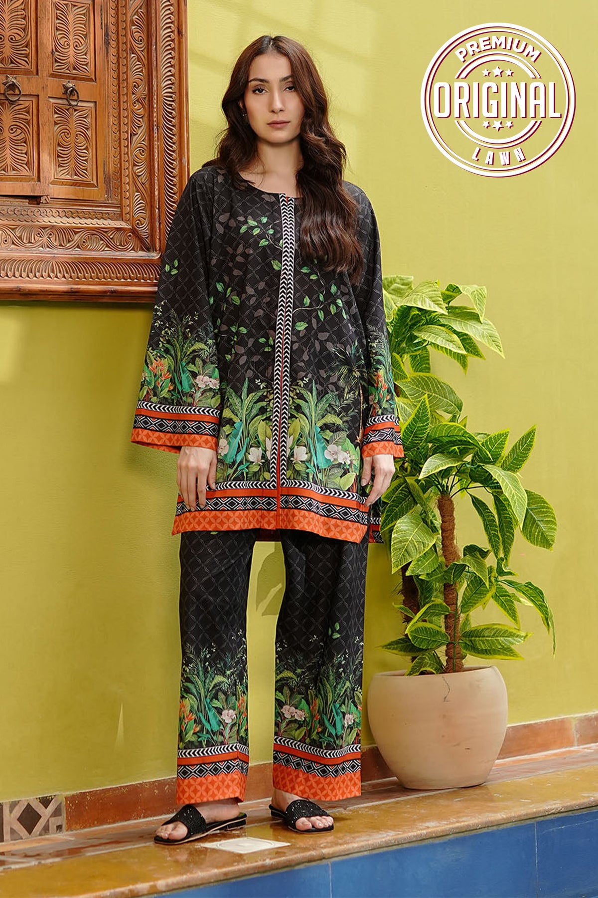Waniya Stitched 2 Piece Summer Co Ords Lawn Collection'2025-Tropic Noir