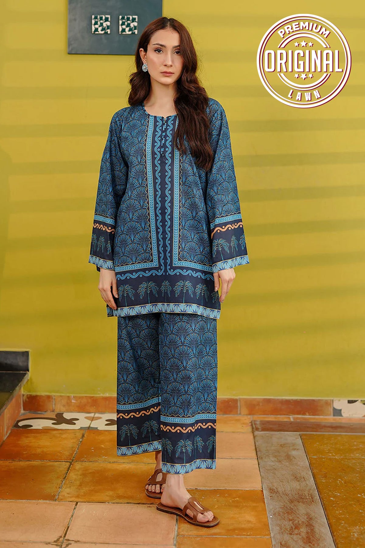 Waniya Stitched 2 Piece Summer Co Ords Lawn Collection'2025-Midnight Palm