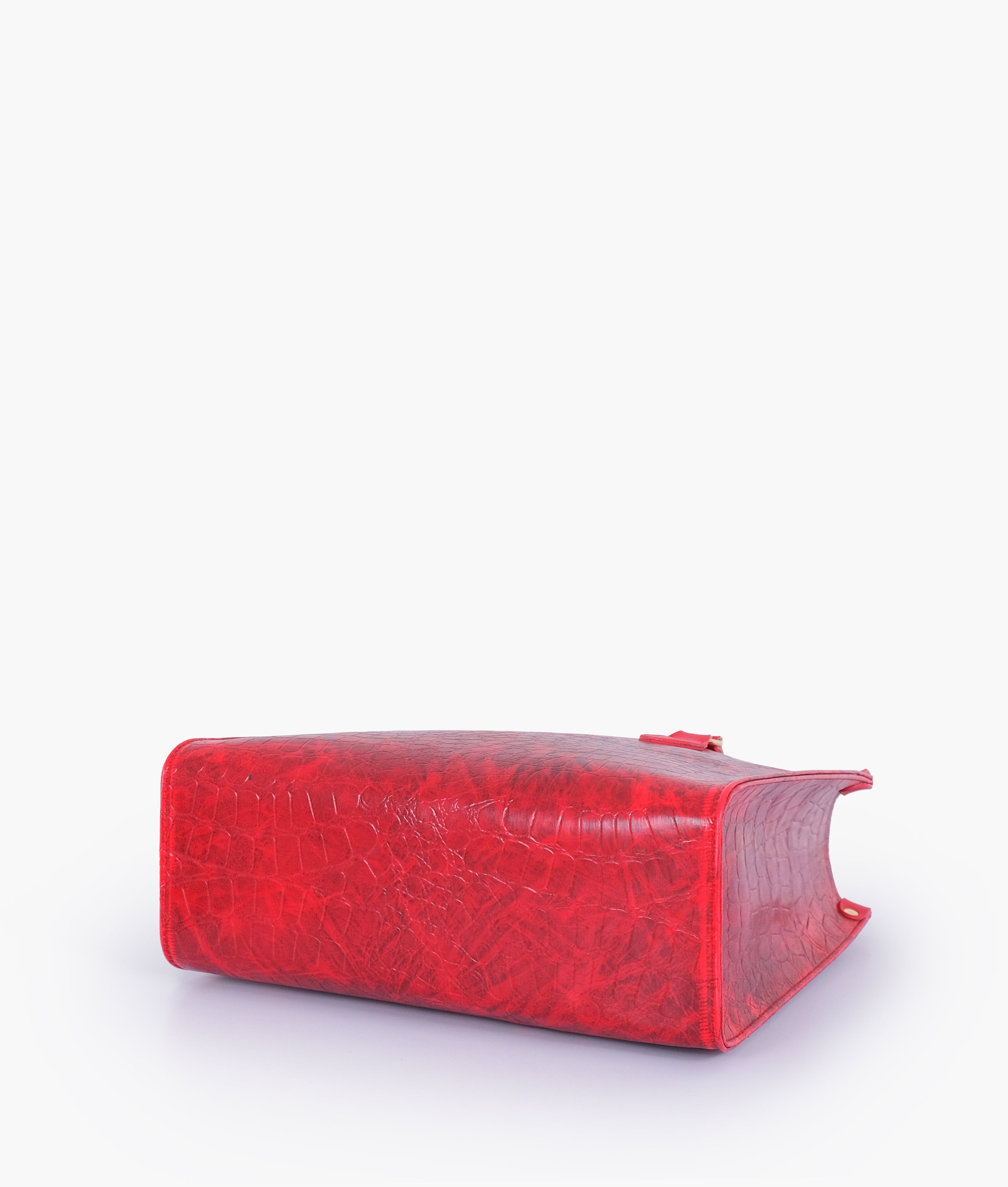 RTW Creation - Red on-the-go crocodile handbag