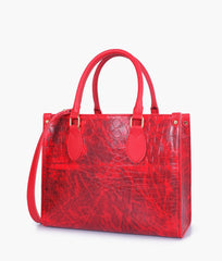 RTW Creation - Red on-the-go crocodile handbag