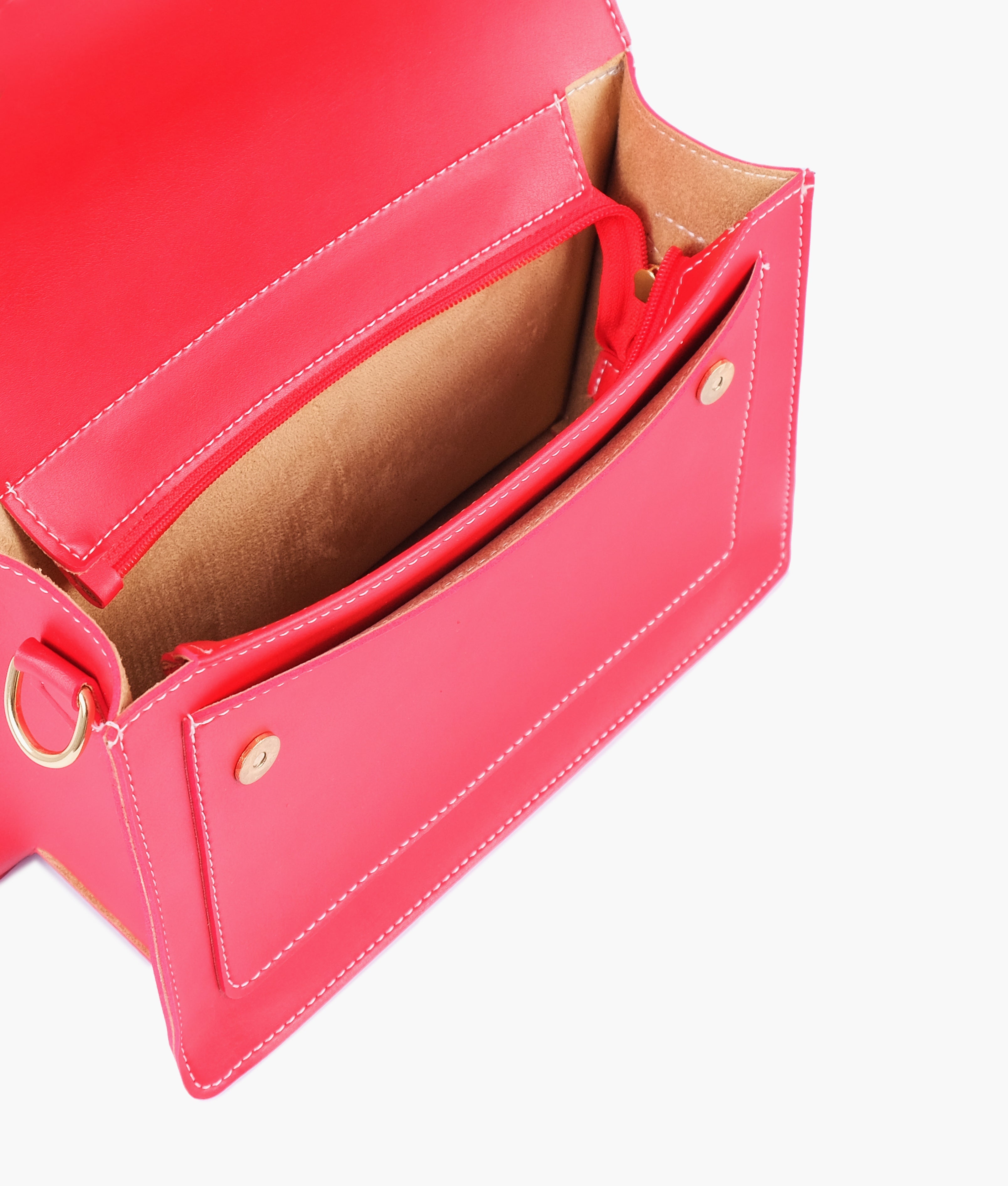 RTW Creation - Red half flap cross-body bag