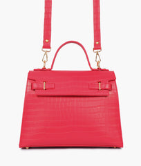 RTW Creation - Red top-handle crocodile mini bag
