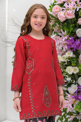 Silah By Fresh Bird Stitched 2 Piece Festive Summer Collection'2025-Red leaf