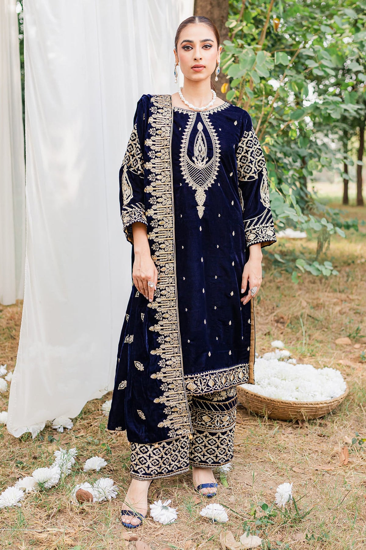 Panache Apparel Stitched Velvet Collection-Zircon