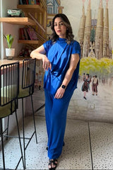 Allechant By Manahils Stitched Formals-Candle Knot Set Blue