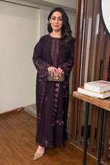 Allechant By Manahils Stitched Suit-Purple kaftan
