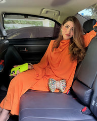 Allechant By Manahils Stitched Suit-Orange Drape