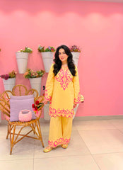 Allechant By Manahils Stitched Suit-Mango Lawn