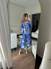 Manahils Stitched Royal Blue Ari Embroidered Tunic