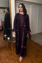 Allechant By Manahils Stitched Suit-Purple kaftan