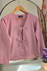 Amna Ali Nawaz Stitched Blouse-Front Bow-Pink