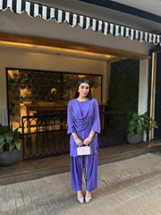 Allechant By Manahils Stitched Suit-Peri purple drape