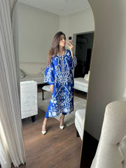 Manahils Stitched Royal Blue Ari Embroidered Tunic