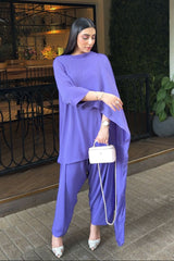 Allechant By Manahils Stitched Suit-Peri purple drape