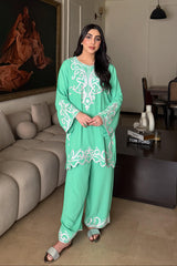 Allechant By Manahils Stitched Suit-Mint Mist