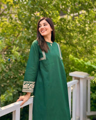 Tiraz Stitched 2 Piece Summer Suit-Aswad (Green)