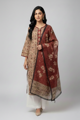 Amna Ali Nawaz Stitched Lawn Shirt With Monarch Dupatta-DILDAARA