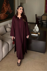 Allechant By Manahils Stitched Suit-Dark Burgundy