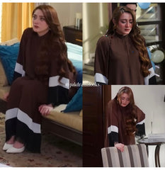 Allechant By Manahils Stitched 2 Piece Georgette Collection'2025-Brown Pop Fringes
