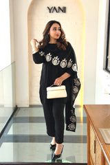 Allechant By Manahils Stitched Suit-Monochrome Drape