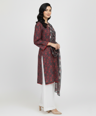 Amna Ali Nawaz Stitched Lawn Shirt With Monarch Dupatta-SAMEEN
