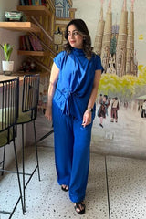 Allechant By Manahils Stitched Formals-Candle Knot Set Blue