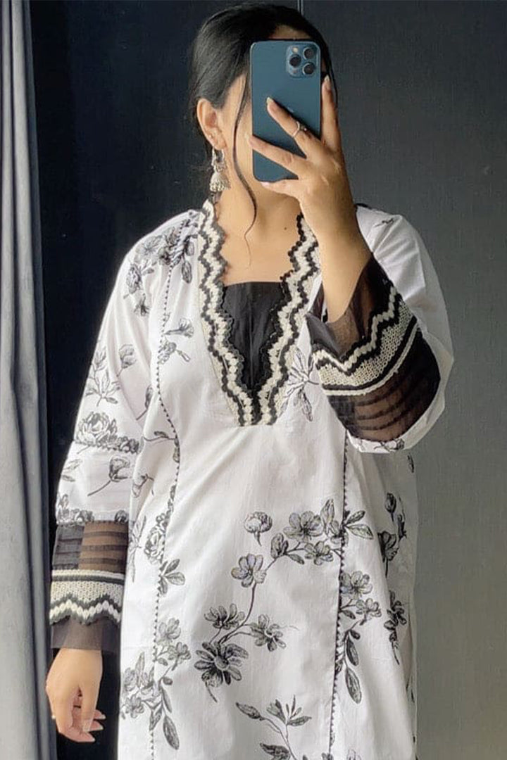 Urban Cut 2 Piece Cotton Embroidred Suit