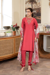 Summer Scent By Nine Needles Stitched 3 Piece Summer Collection'2025-Scarlet-NP-10