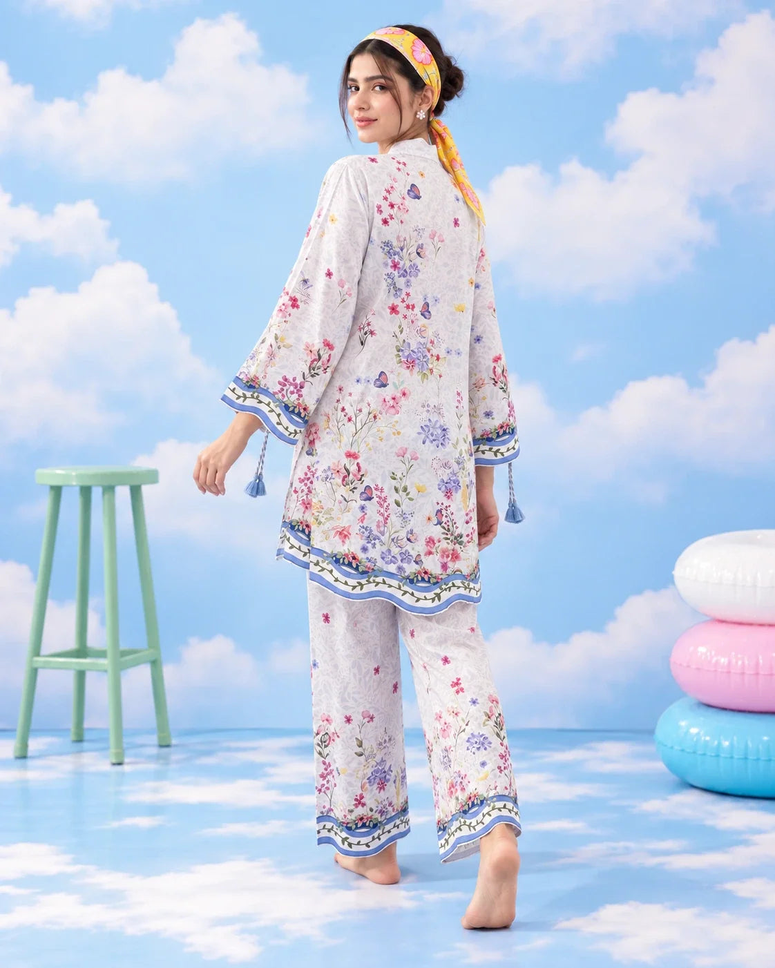 Secret Garden floral lawn co-ord back view