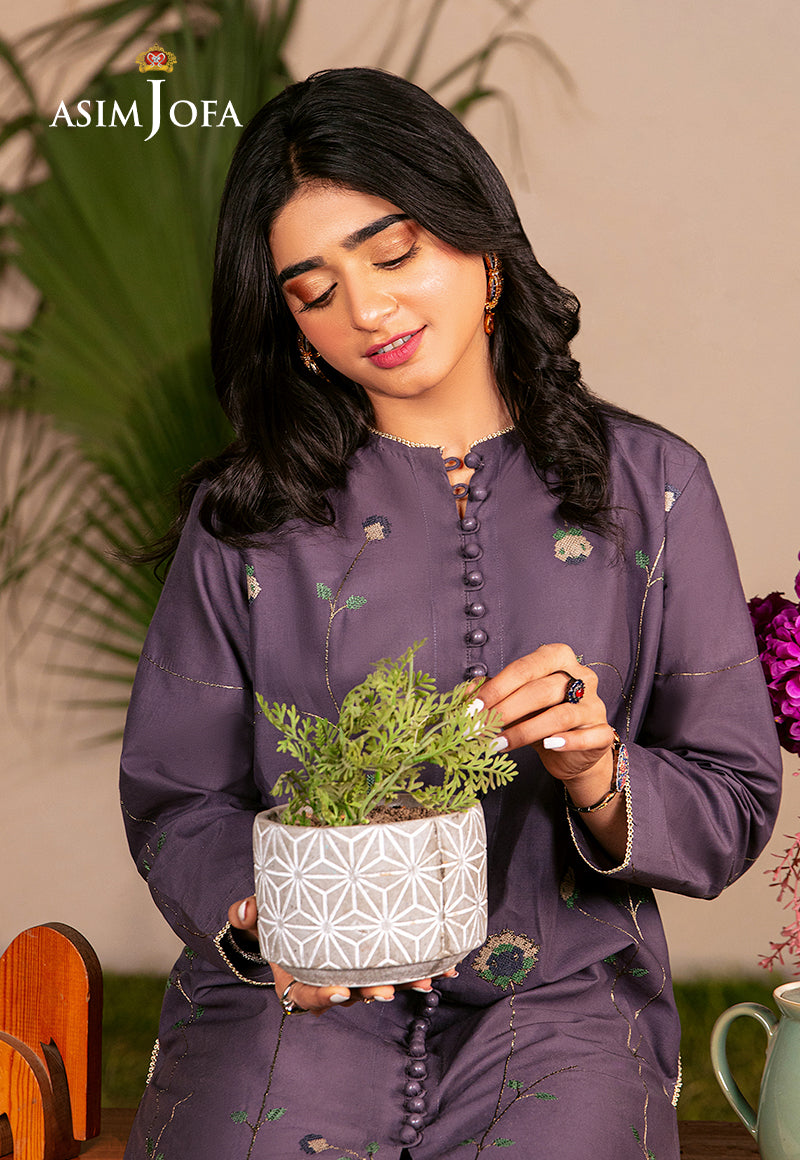 Asim Jofa Outfit Of The Day Ajod-09 Embroidered Swiss Lawn 1 Pc
