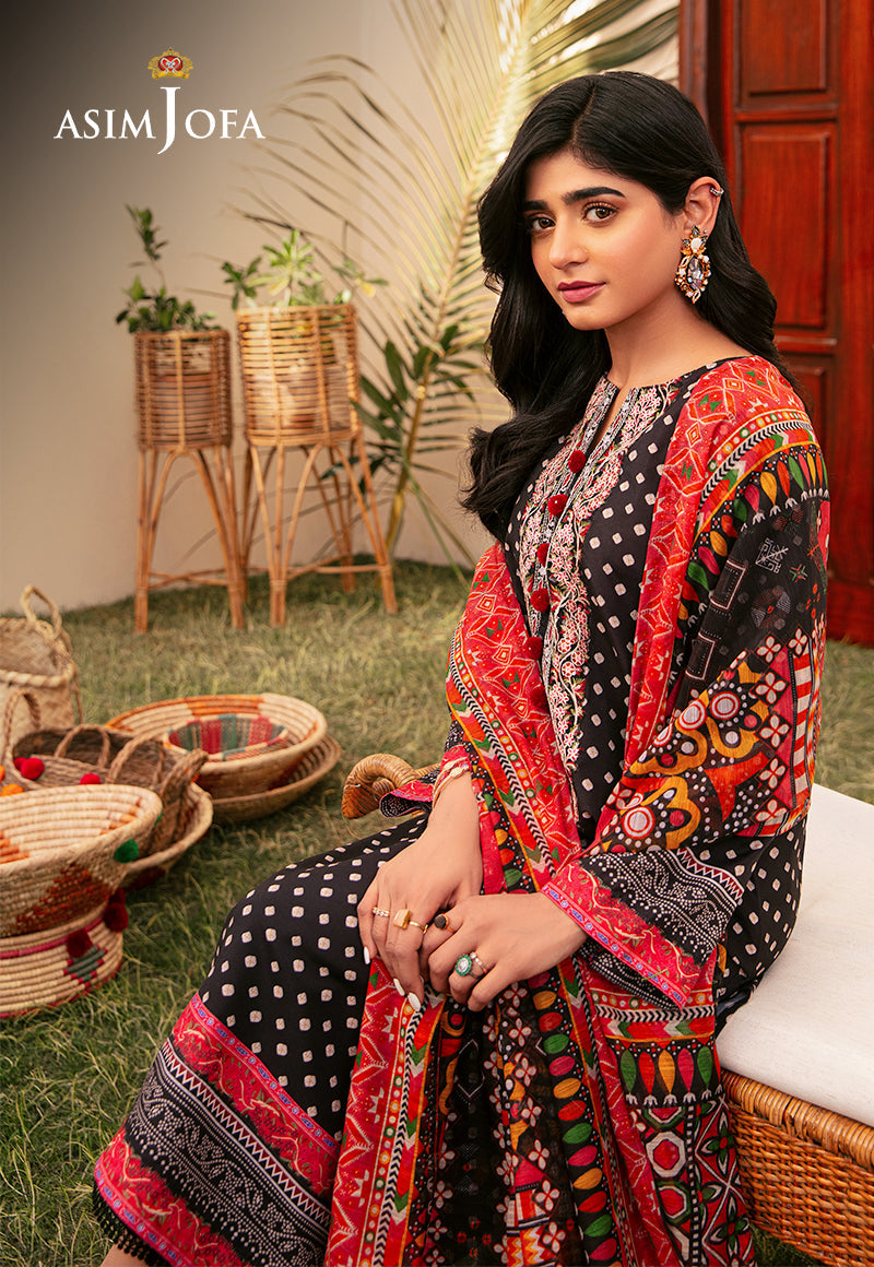 Asim Jofa Outfit Of The Day Ajod-24 Embroidered Swiss Lawn 3 Pcs