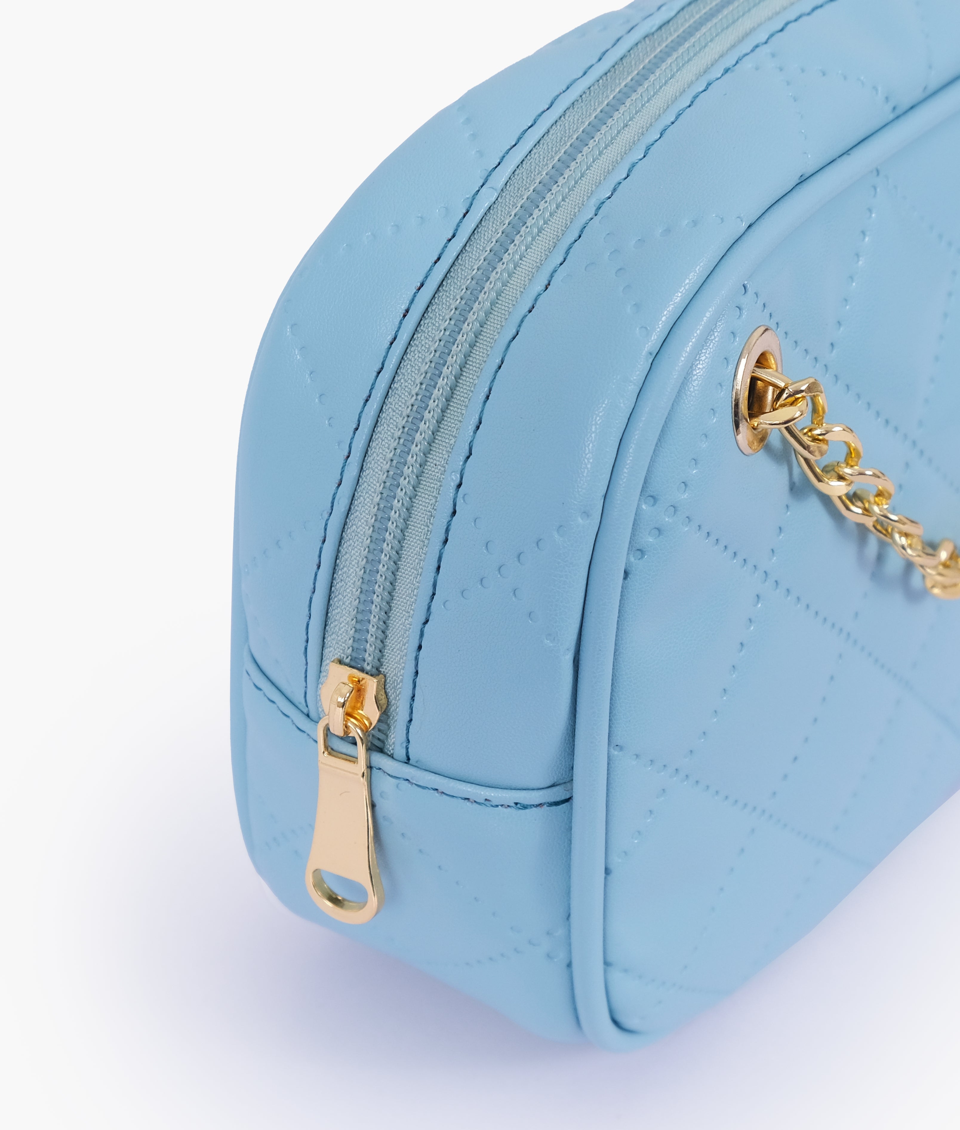 RTW Creation - Sky blue quilted rectangle cross-body bag