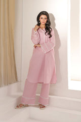 Abeera Stitched Co Ords Cotton Solid Edit-Rose Lase-Se-07