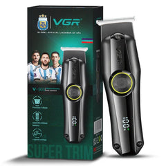 VGR-V-905 Professional Cordless Rechargeable Hair Trimmer with USB Charging Cable, LED Display, Precision T blade